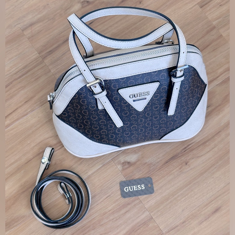 Guess Signature DARCIE Mini Handbag- Natural Beige